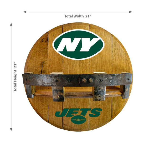 New York Jets Oak Bar Shelf