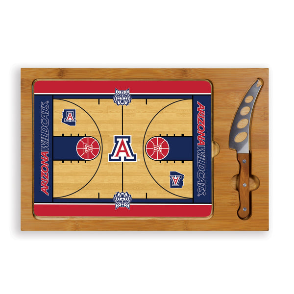 ARIZONA WILDCATS - ICON GLASS TOP CUTTING BOARD & KNIFE SET