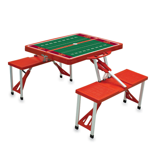 FOOTBALL FIELD - IOWA STATE CYCLONES - PICNIC TABLE PORTABLE FOLDING TABLE WITH SEATS