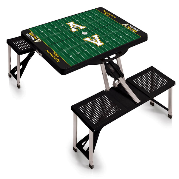 FOOTBALL FIELD - APP STATE MOUNTAINEERS - PICNIC TABLE PORTABLE FOLDING TABLE WITH SEATS