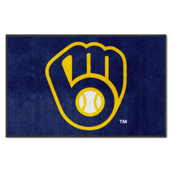 MLB - Milwaukee Brewers 4X6 Logo Mat - Landscape