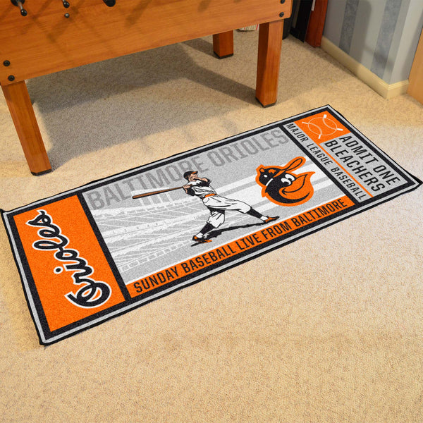 MLBCC - Baltimore Orioles Ticket Runner with Mascot Symbol Logo