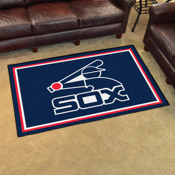 MLBCC - Chicago White Sox 4x6 Rug with Sox Symbol Logo