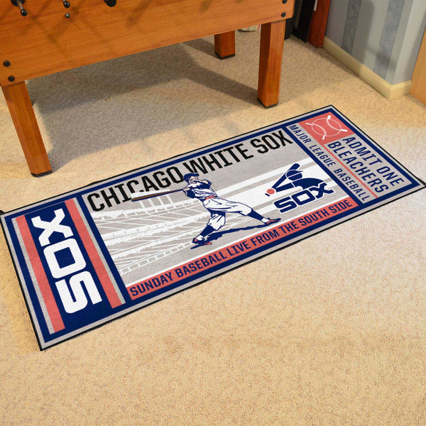 MLBCC - Chicago White Sox Ticket Runner with Sox Symbol Logo