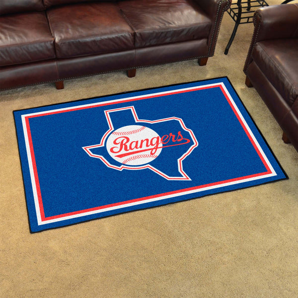 MLBCC - Texas Rangers 4x6 Rug with Rangers Logo