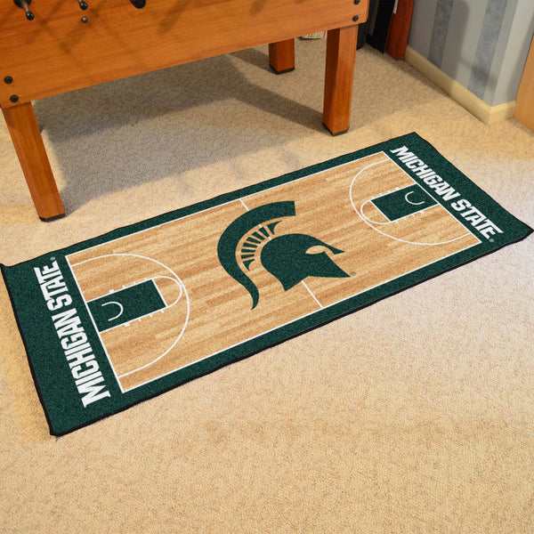 Michigan State University NCAA Basketball Runner with MS Spartans Logo & Name