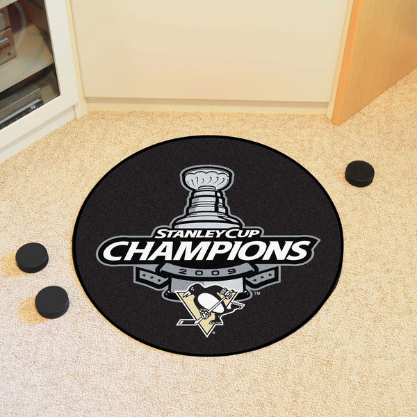 NHL - Pittsburgh Penguins Puck Mat with 2009 Stanley Cup Champions Logo