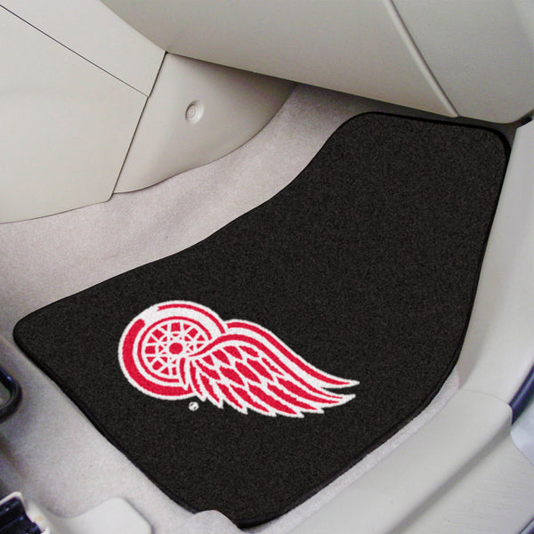 NHL - Detroit Red Wings 2-pc Carpet Car Mat Set with Symbol Logo