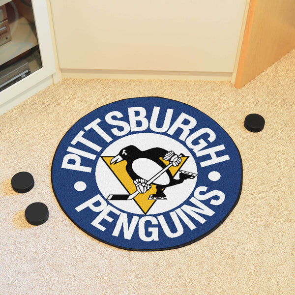 NHL - Pittsburgh Penguins Puck Mat with Penguins Puck Logo