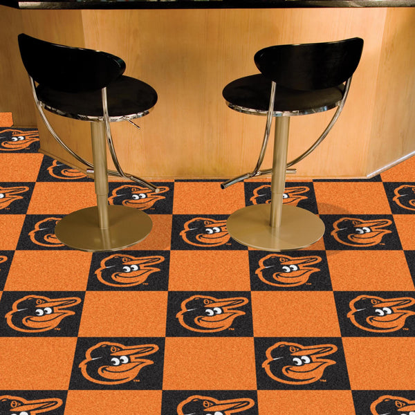 MLB - Baltimore Orioles Team Carpet Tiles with BO Mascot Logo