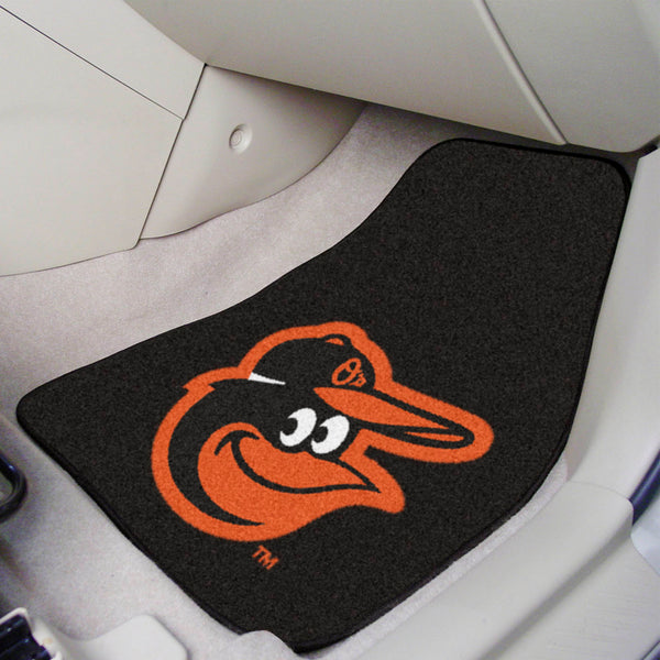 MLB - Baltimore Orioles 2-pc Carpet Car Mat Set with BO Mascot Logo