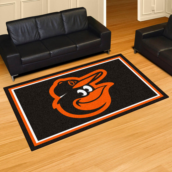 MLB - Baltimore Orioles 5x8 Rug with BO Mascot Logo