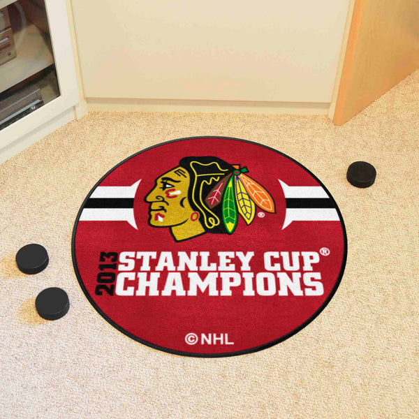NHL - Chicago Blackhawks Puck Mat with 2013 Stanley Cup Champions Logo