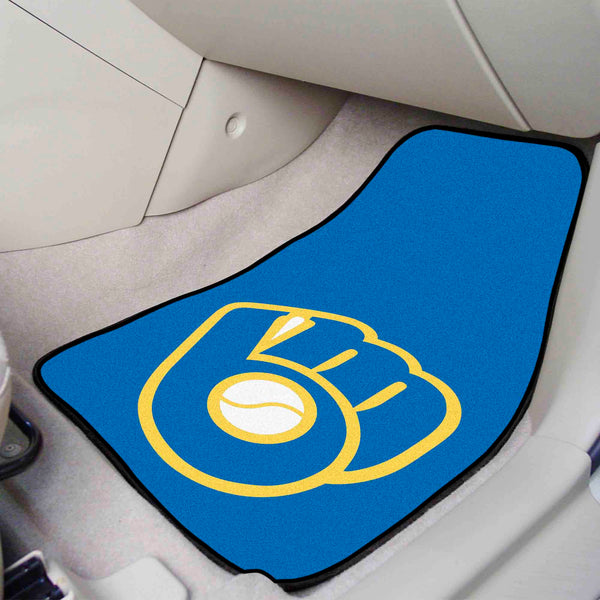 MLB - Milwaukee Brewers 2-pc Carpet Car Mat Set with Symbol Logo