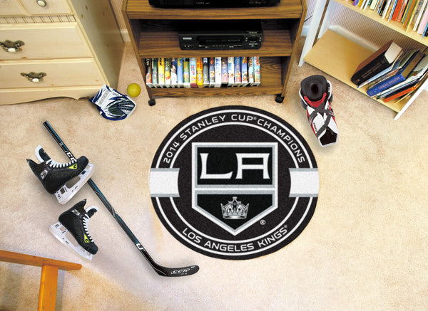 NHL - Los Angeles Kings Puck Mat with 2014 Stanley Cup Champions LA Logo