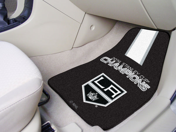 NHL - Los Angeles Kings 2-pc Carpet Car Mat Set with 2014 Stanley Cup Champions LA Logo