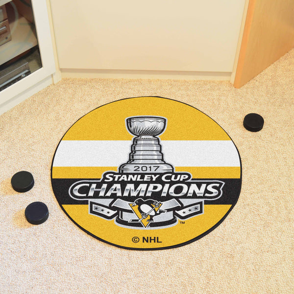 NHL - Pittsburgh Penguins Puck Mat with 2017 Stanley Cup Champions Logo