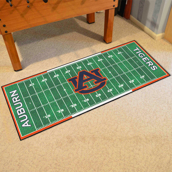 Auburn University Football Field Runner with AU Logo and Name