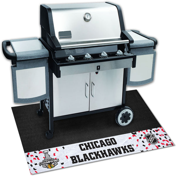 NHL - Chicago Blackhawks Grill Mat with 2015 Stanley Cup Champions Logo