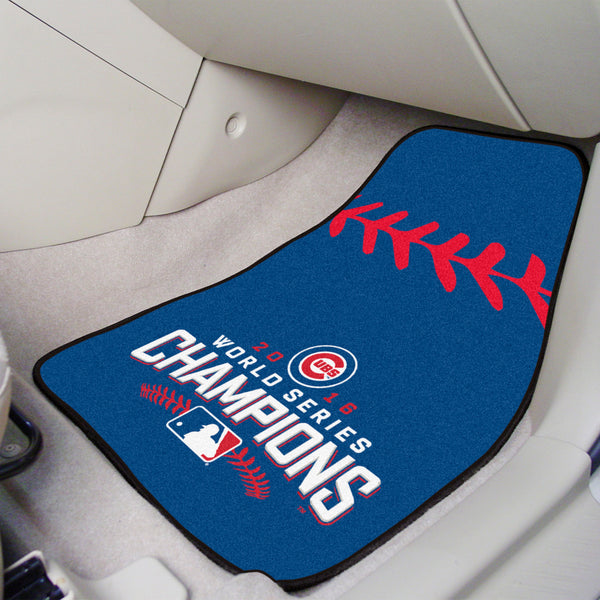 MLB - Chicago Cubs 2-pc Carpet Car Mat Set with World Series Champions 2016 UBS Logo