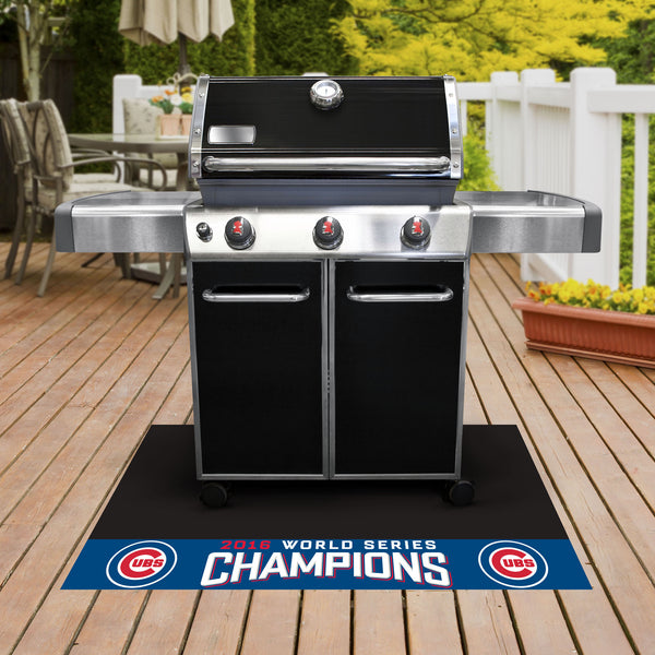 MLB - Chicago Cubs Grill Mat with World Series Champions 2016 UBS Logo