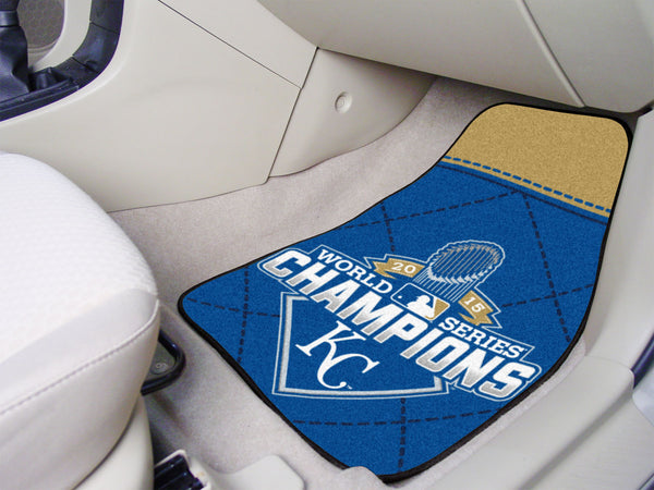 MLB - Kansas City Royals 2-pc Carpet Car Mat Set with World Series Champions 2015 KC Logo