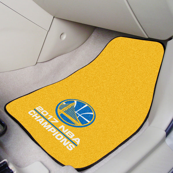 NBA - Golden State Warriors 2-pc Carpet Car Mat Set with 2017 NBA Champions Logo
