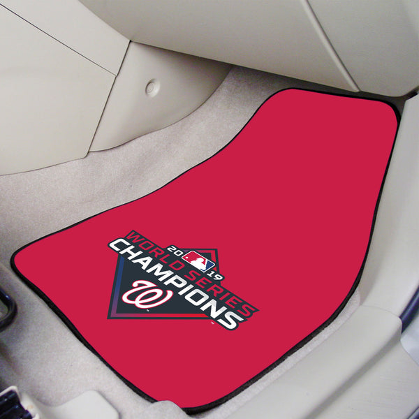 MLB - Washington Nationals 2-pc Carpet Car Mat Set with World Series Champions 2019 W Logo