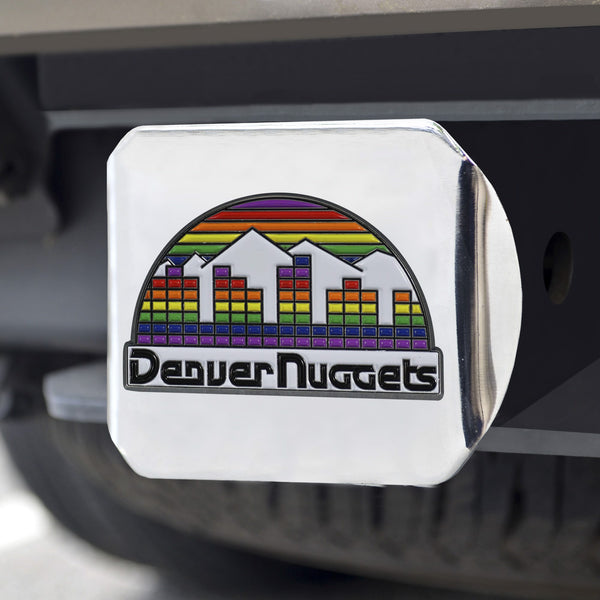 NBA - Denver Nuggets Color Hitch Cover - Chrome with Denver Nuggets Logo