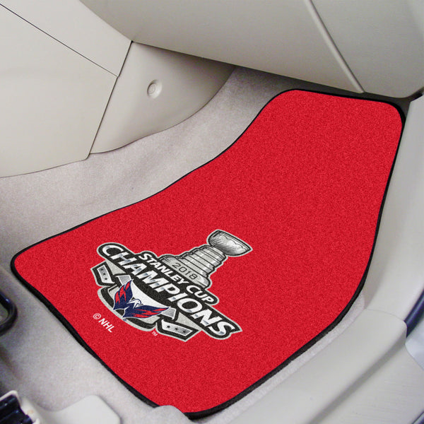 NHL - Washington Capitals 2-pc Carpet Car Mat Set with 2018 Stanley Cup Champions Logo
