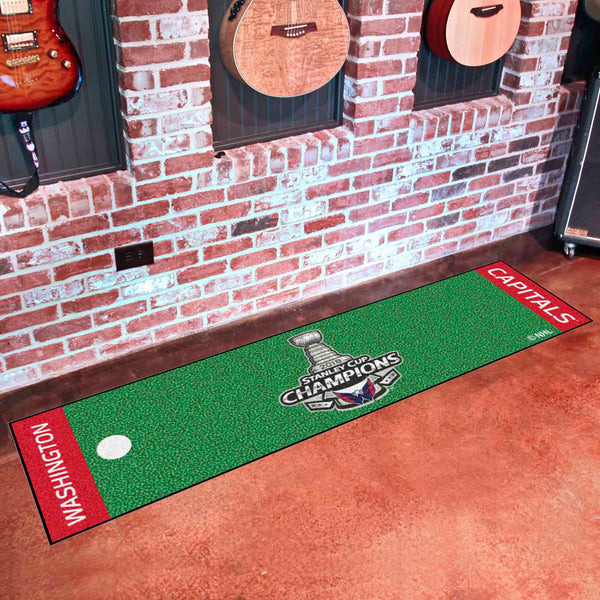 NHL - Washington Capitals Putting Green Mat with 2018 Stanley Cup Champions Logo & Team Name