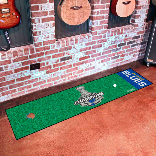 NHL - St. Louis Blues Putting Green Mat with 2019 Stanley Cup Champions Logo & Team Name