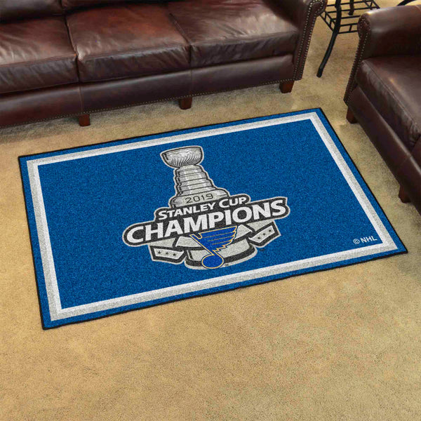 NHL - St. Louis Blues 5x8 Rug with 2019 Stanley Cup Champions Logo