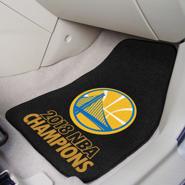 NBA - Golden State Warriors 2-pc Carpet Car Mat Set with 2018 NBA Champions Logo