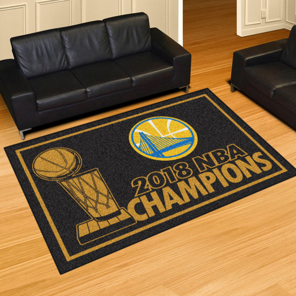 NBA - Golden State Warriors 5x8 Rug with 2018 NBA Champions Logo