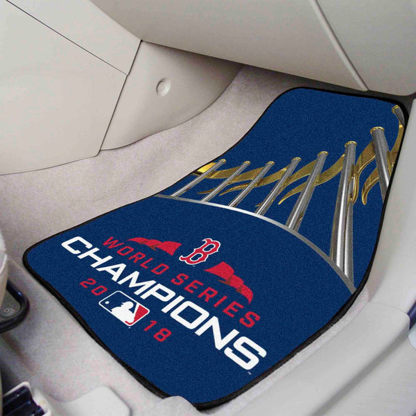 MLB - Boston Red Sox 2-pc Carpet Car Mat Set with World Series Champions 2018 B Logo