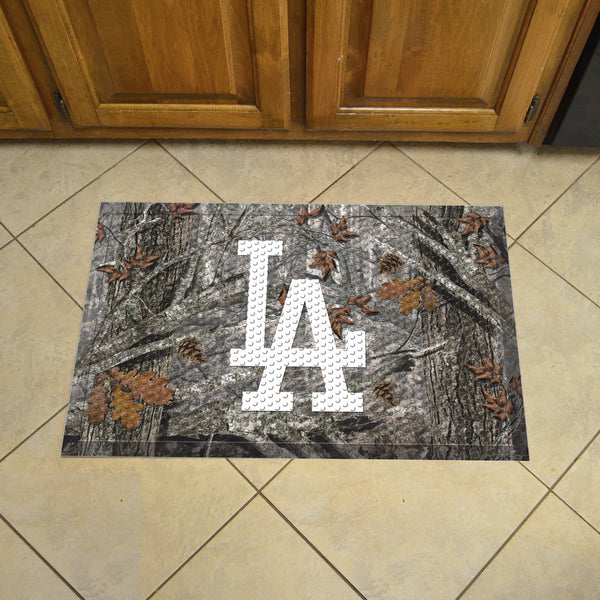 MLB - Los Angeles Dodgers Camo Scraper Mat with LA Logo
