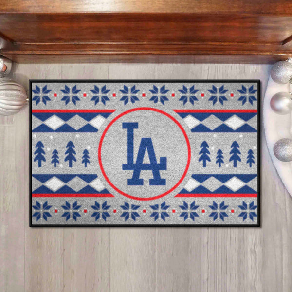 MLB - Los Angeles Dodgers Starter Mat - Holiday Sweater