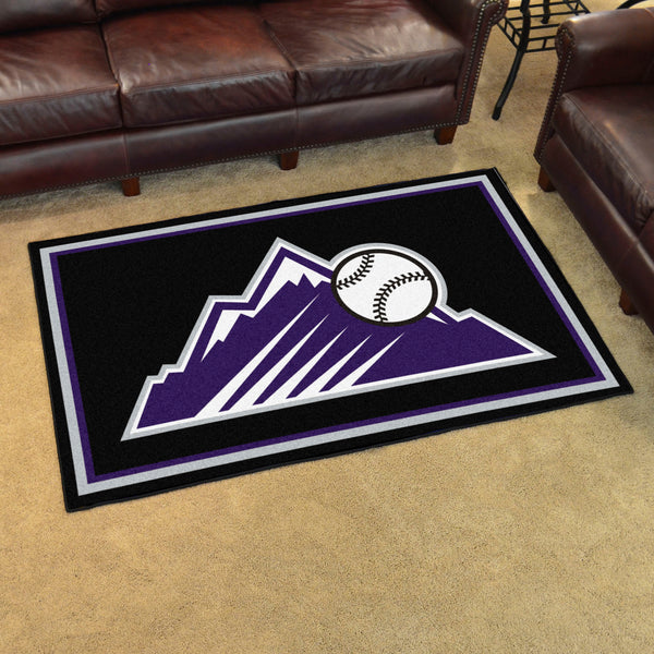 MLB - Colorado Rockies 4x6 Rug with Symbol Logo