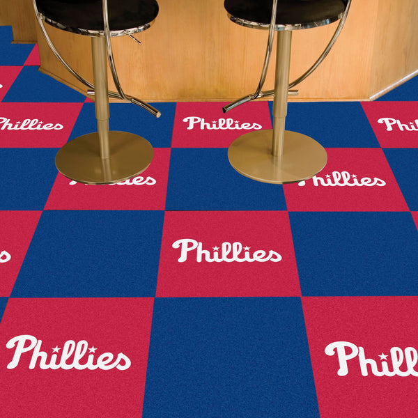 MLB - Philadelphia Phillies Team Carpet Tiles with the Phillies Logo