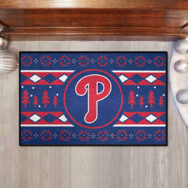 MLB - Philadelphia Phillies Starter Mat - Holiday Sweater