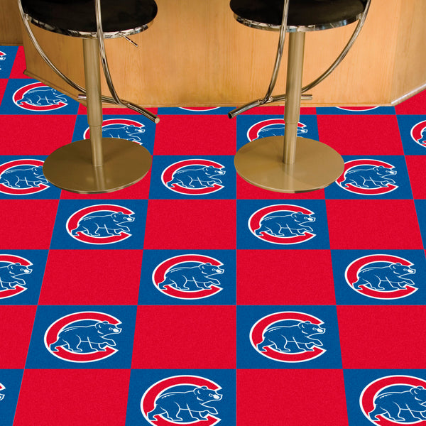 MLB - Chicago Cubs Team Carpet Tiles with Cubs Logo