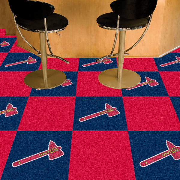 MLB - Atlanta Braves Team Carpet Tiles with AB Symbol Logo