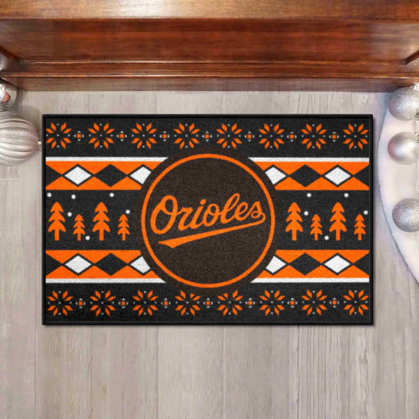 MLB - Baltimore Orioles Starter Mat - Holiday Sweater