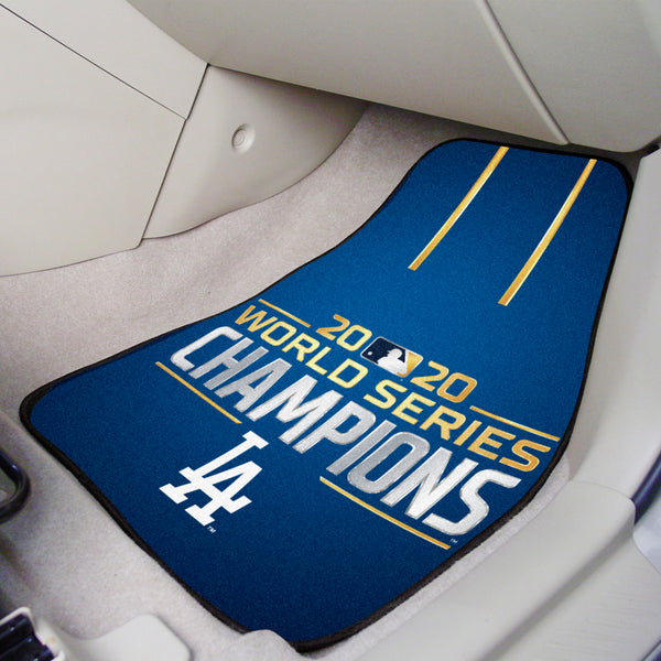 MLB - Los Angeles Dodgers 2-pc Carpet Car Mat Set with World Series Champions 2015 KC Logo