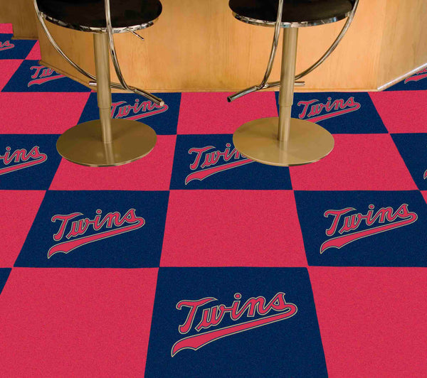 MLB - Minnesota Twins Team Carpet Tiles with Twins Logo