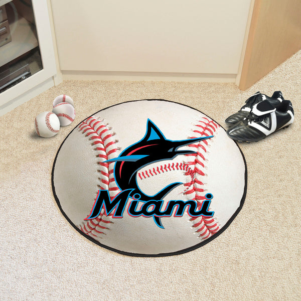 MLB - Miami Marlins Baseball Mat with Symbol Logo & Name