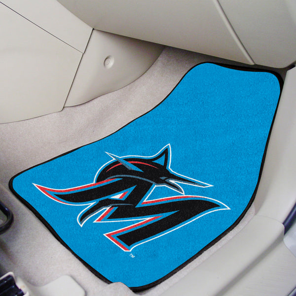 MLB - Miami Marlins 2-pc Carpet Car Mat Set with M Logo
