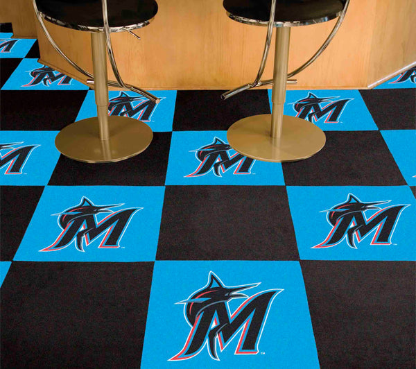 MLB - Miami Marlins Team Carpet Tiles with M Logo