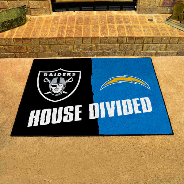 NFL House Divided - Raiders / Chargers House Divided Mat